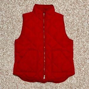 J. Crew Factory Red Zip Up Puffer Vest Size Large
